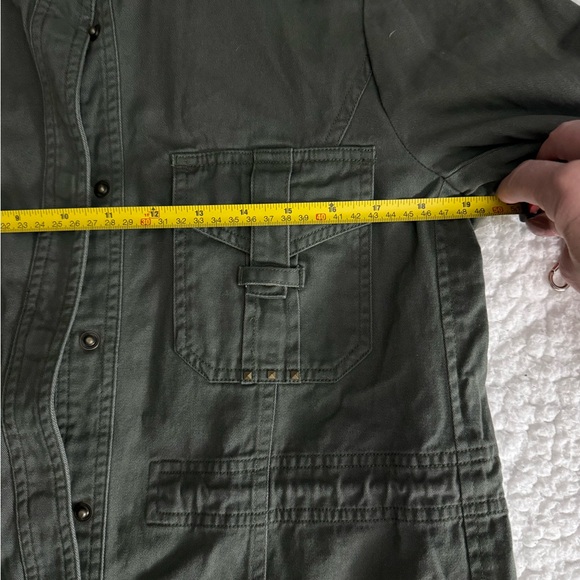 Democracy Women's Olive Green utility Jacket with Lace-Up Back-medium - Picture 11 of 12